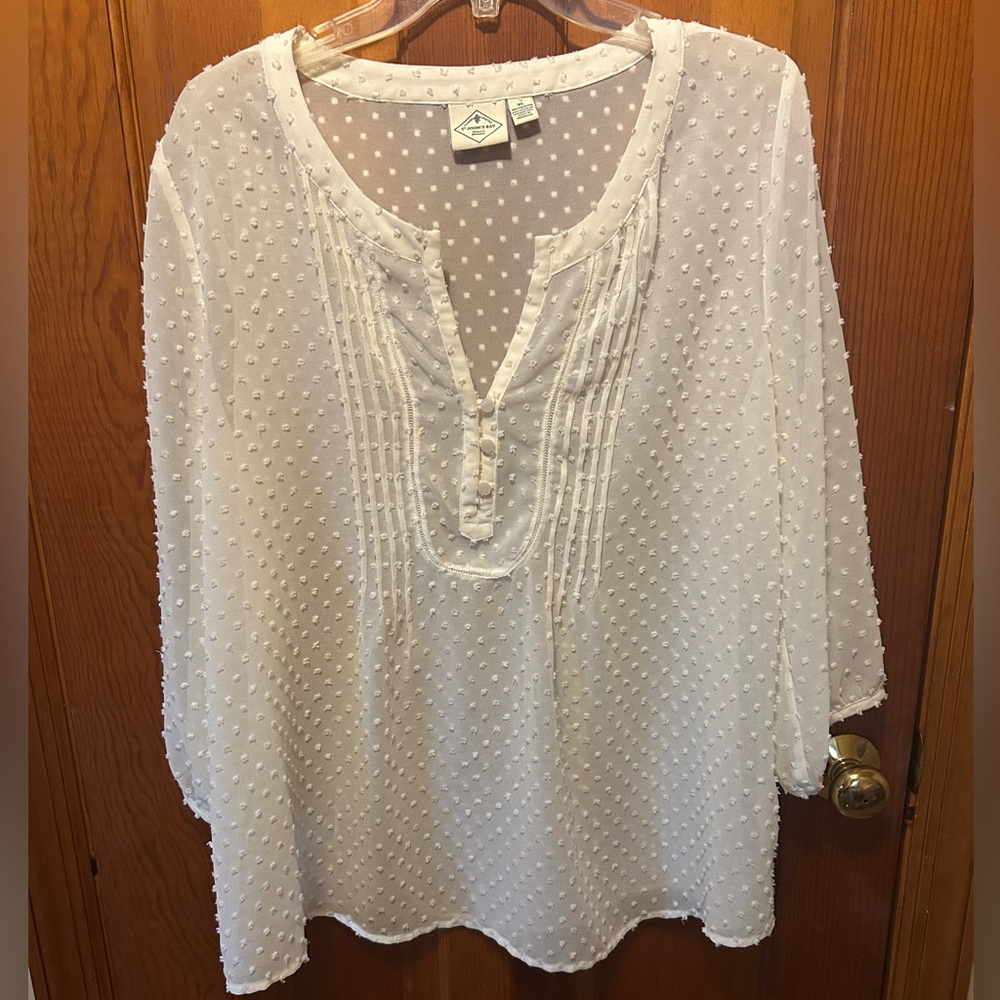 St. John’s Bay Swiss Dot Blouse XL